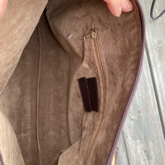 Falor Italian Leather Croc Print Large Bag Excellent Used Condition. - Picture 12 of 12